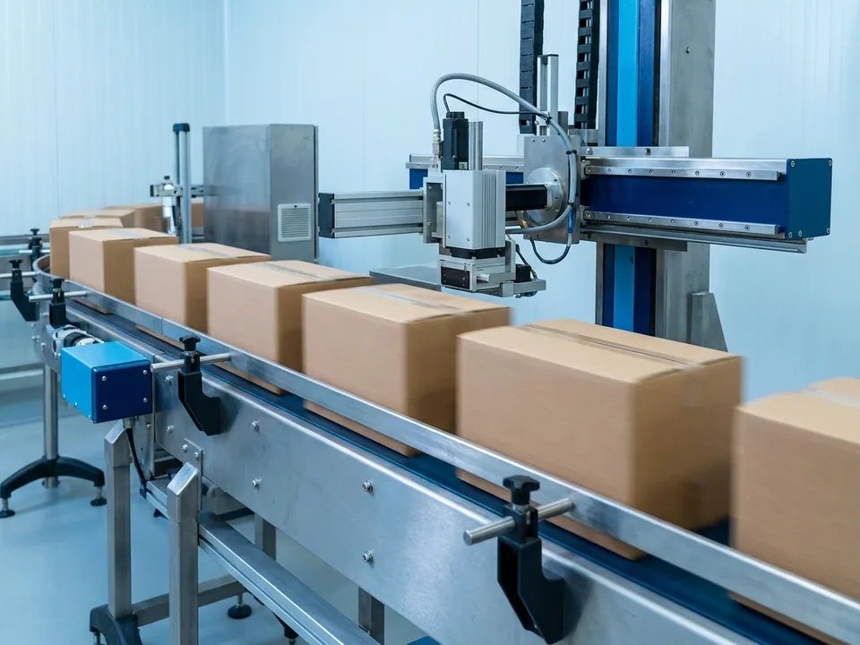 Packaging line running at line speed